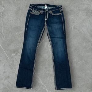 True Religion Billy Big T Womens Jeans Bootcut Lowrise Thick Stitch 32 USA Made
